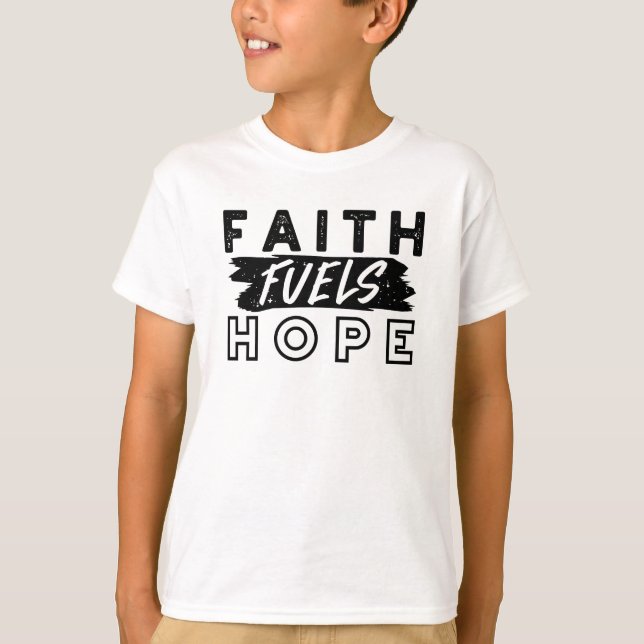 Camiseta Citação Fé Alimenta Esperança – Arte Cristã Edific (Frente)