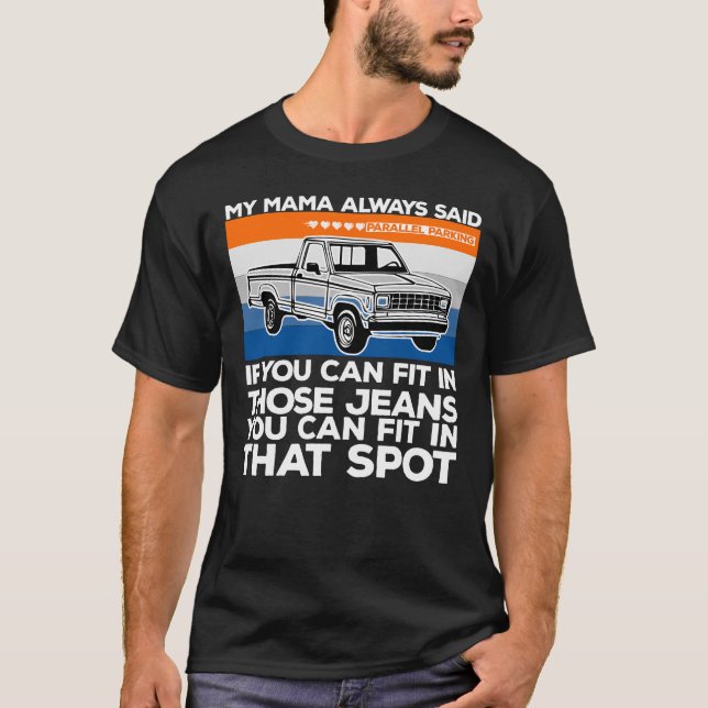 Camiseta Citação humorística do estacionamento paralelo (Frente)