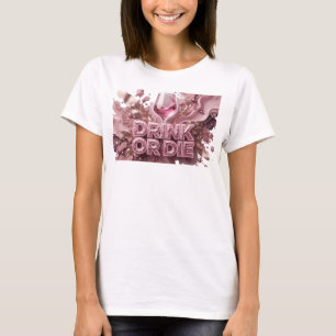 Camiseta Citação Icônica Vermelha BEBER OU MORRER
