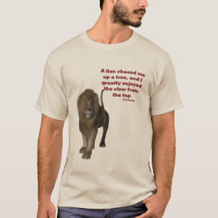Camiseta Citação Inspiracional Lion Confucius