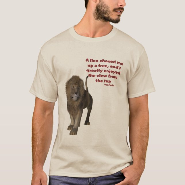 Camiseta Citação Inspiracional Lion Confucius (Frente)