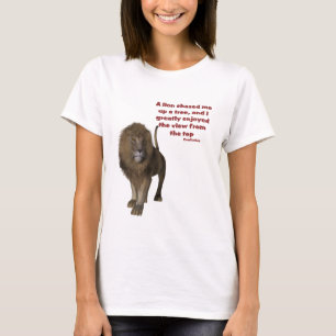 Camiseta Citação Inspiracional Lion Confucius