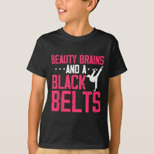 Camiseta Citação Inspiradora de Beleza, Cérebro e Faixa Pre