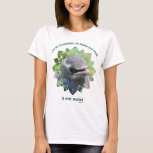Camiseta Citação Inspiradora de Bondade de Passarinho Bebê