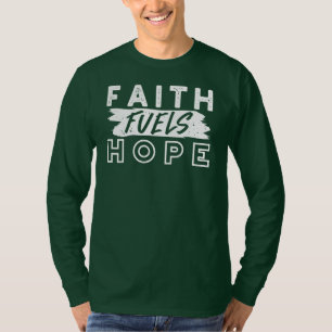 Camiseta Citação Inspiradora de Fé – A Fé Alimenta a Espera