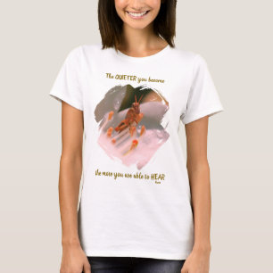 Camiseta Citação Inspiradora de Silêncio de Rumi
