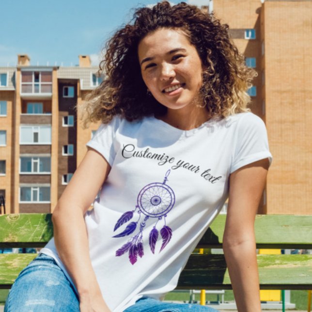 Camiseta Citação inspiradora de sonhador azul e roxo (Criador carregado)