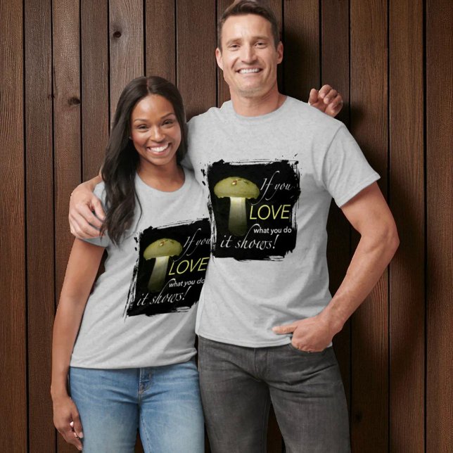 Camiseta Citação Inspiradora Luz Solar de Cogumelo Brilhant (unisex tee shirt front design)