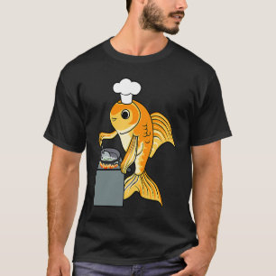 Camiseta Citação Irônica do Chef Peixe Dourado Peixe Fofo C
