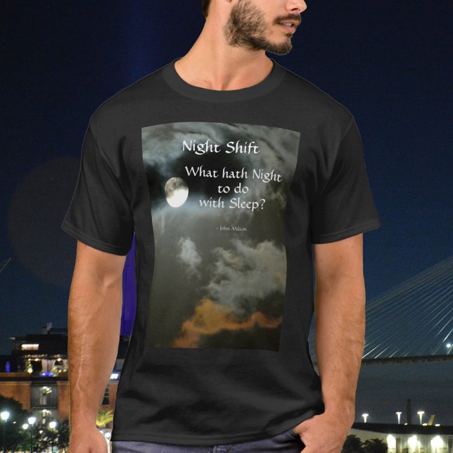 Camiseta Citação Literária Noturna de Lua Completa (Criador carregado)