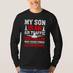 Camiseta Citação Meu Filho É Um Controlador De Tráfego Aére