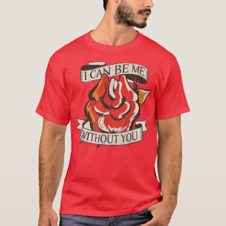Camiseta Citação Motivacional Com Rosa Neo Tatto Tradiciona