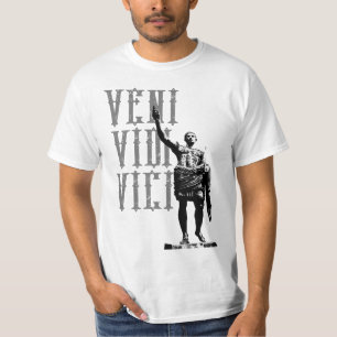 Camiseta Citação Motivacional de César Veni Vidi Vici Mens