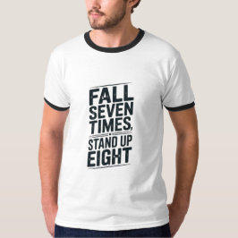 Camiseta Citação Motivacional de Levantar-se após Quedas em