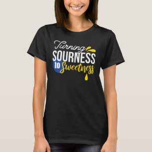 Camiseta Citação Motivacional de Limão de Areia a Doce