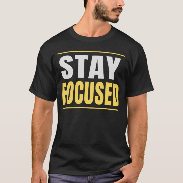 Camiseta Citação Motivacional de Tipografia Focada (Frente)