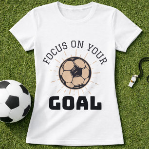 Camiseta Citação Motivacional Foco no Gol de Futebol