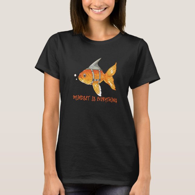 Camiseta Citação Motivacional Mentalidade Fofa  Ranchu Peix (Frente)