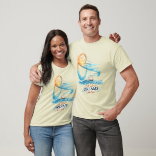 Camiseta Citação Motivacional Vela Pôr do Sol Ocea