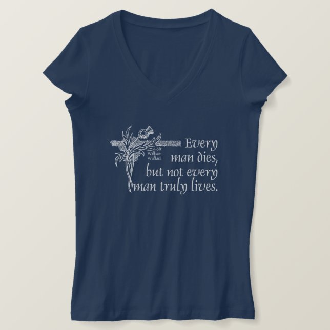 Camiseta Citação na Escócia, Sir William Wallace, Thistle (Frente do Design)
