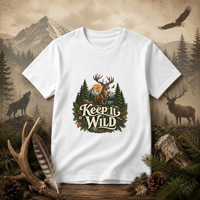 Camiseta Citação Nature Keep It Wild (Criador carregado)