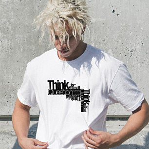 Camiseta Citação Pense Por Si Mesmo Questione a Autoridade