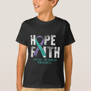 Camiseta Citação Preocupante Fé Esperança Prevenção de Suic