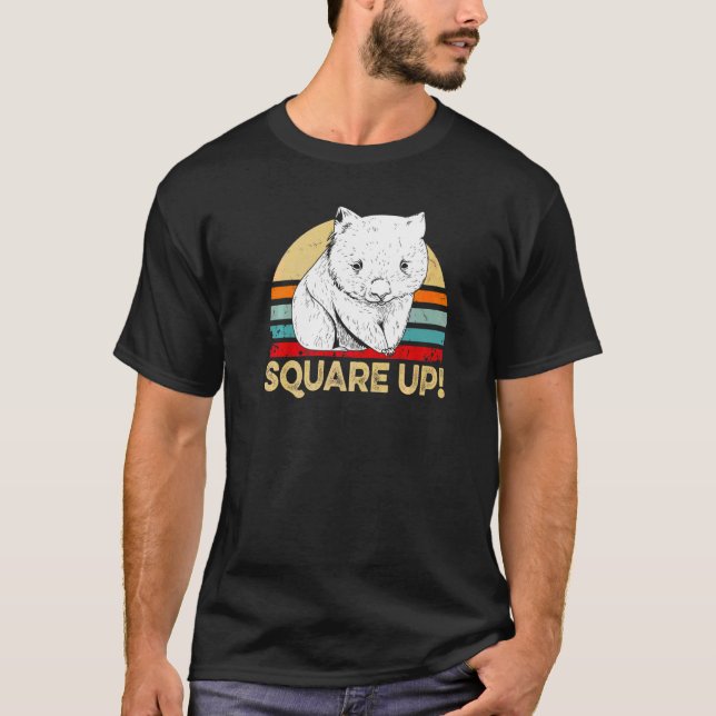 Camiseta Citação Quadrada Para Cima Para Um Nerd De Wombat (Frente)