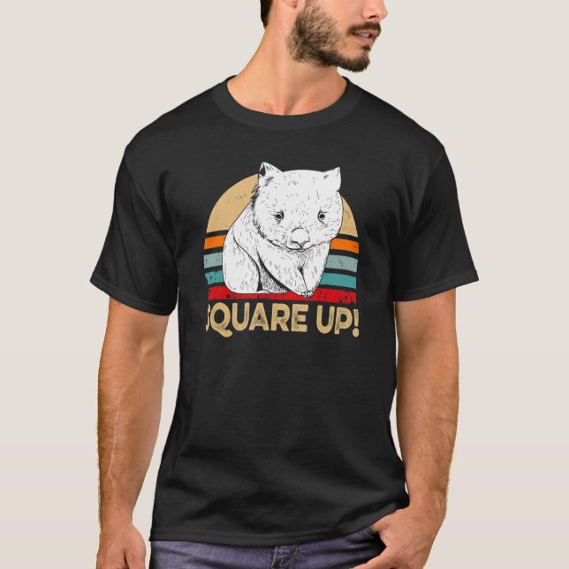 Camiseta Citação Quadrada Para Cima Para Um Nerd De Wombat (Frente)