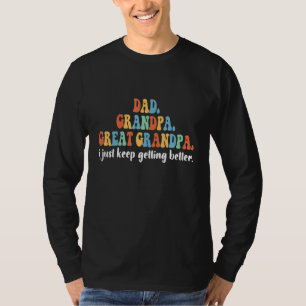 Camiseta Citação Retro Groovy Do Pai Dos Avós Dos Netos Gra