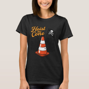 Camiseta Citação Retro Içar o Cone Engraçado Lavado Vintage
