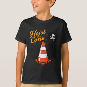 Camiseta Citação Retro Içar o Cone Engraçado Lavado Vintage