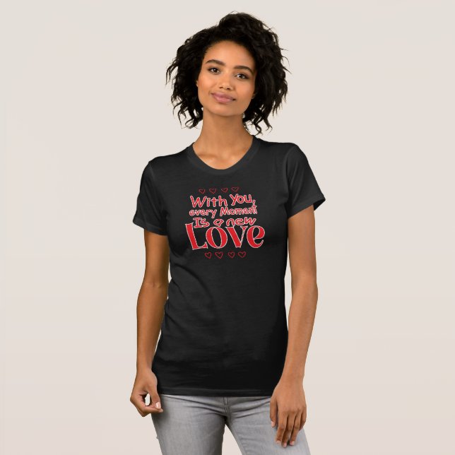 Camiseta Citação Romântica de Amor para Sempre Nova (Frente Completa)