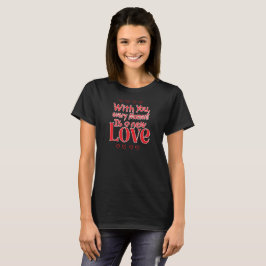 Camiseta Citação Romântica de Amor para Sempre Novo