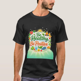 Camiseta Citação Seja Saudável, Seja Positivo