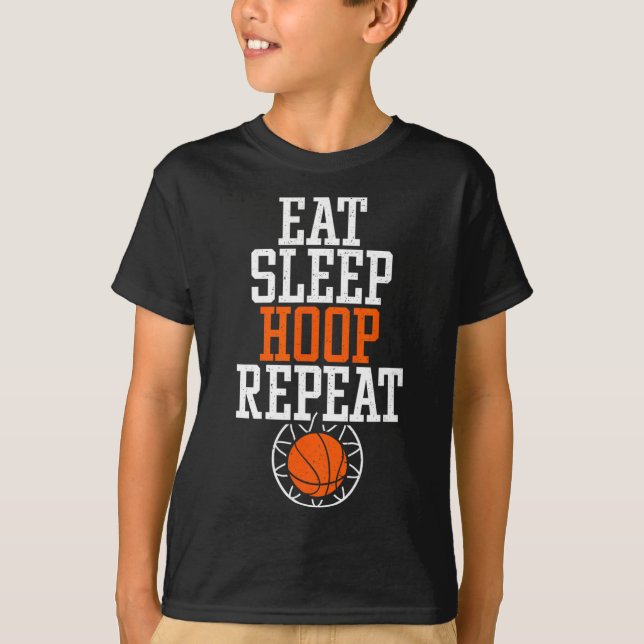 Camiseta Citação Sketll - Comer Dormir Basquete Re (Frente)