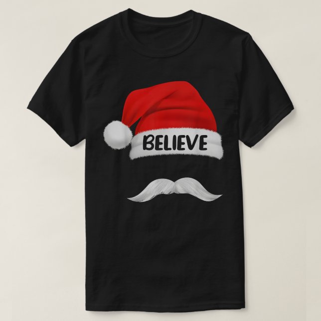 Camiseta Citação sobre o bigode de Papai Noel para as mulhe (Frente do Design)