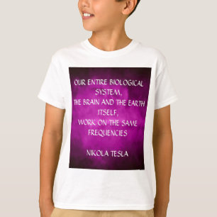 Camiseta Citação Tesla Sobre Roxo