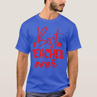Camiseta Citação Vermelha Melhor Professor de Sempre famíli
