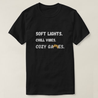Camiseta Citação Vibrações de Gamer Aconchegante