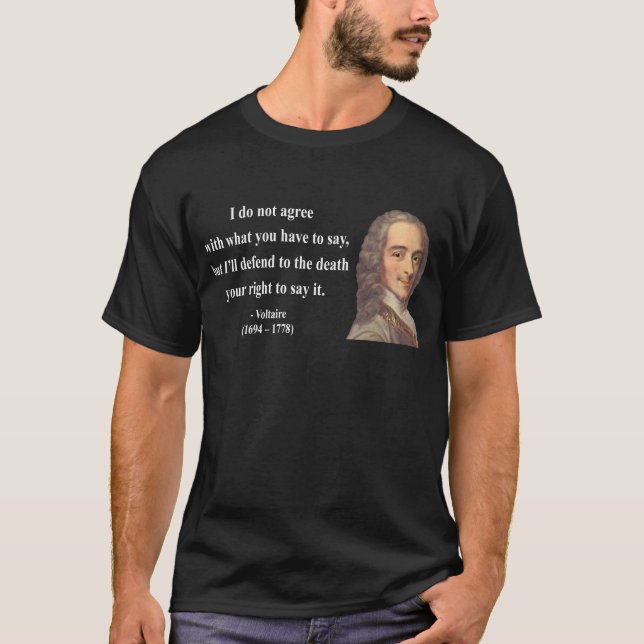 Camiseta Citações 1b de Voltaire (Frente)