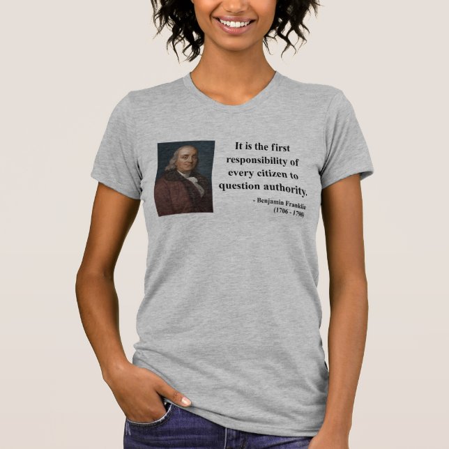 Camiseta Citações 3b de Ben Franklin (Frente)