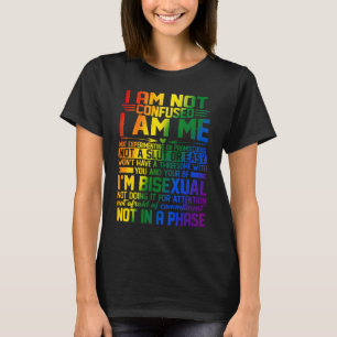 Camiseta Citações Bissexuais Orgulhosas Que Não Me Confunde