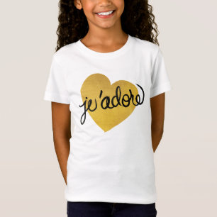 Camiseta Citações coração preto & Dourado de   de J'ado