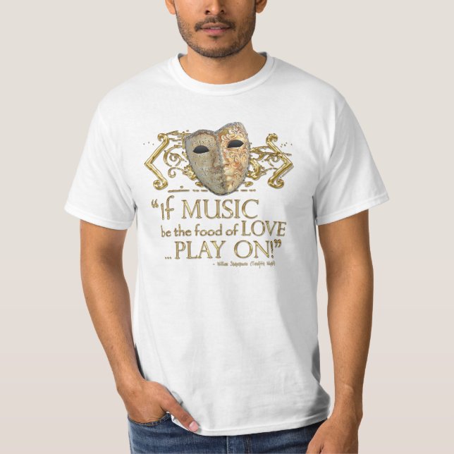 Camiseta Citações da música da duodécima noite (versão (Frente)