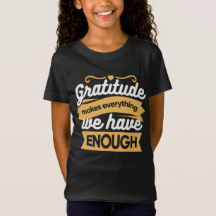Camiseta Citações da Tipografia de Gratidão Inspiradora