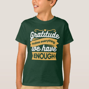 Camiseta Citações da Tipografia de Gratidão Inspiradora