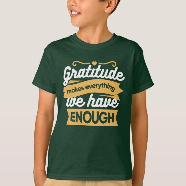 Camiseta Citações da Tipografia de Gratidão Inspiradora (Frente)
