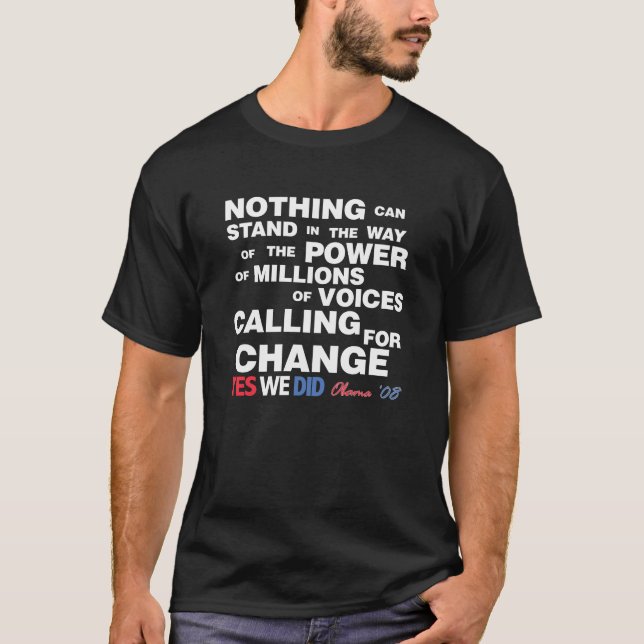 Camiseta Citações da vitória de Obama (Frente)