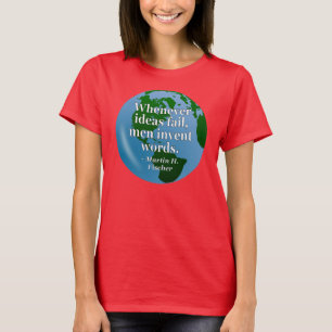 Camiseta Citações das palavras da falha das ideias. Globo